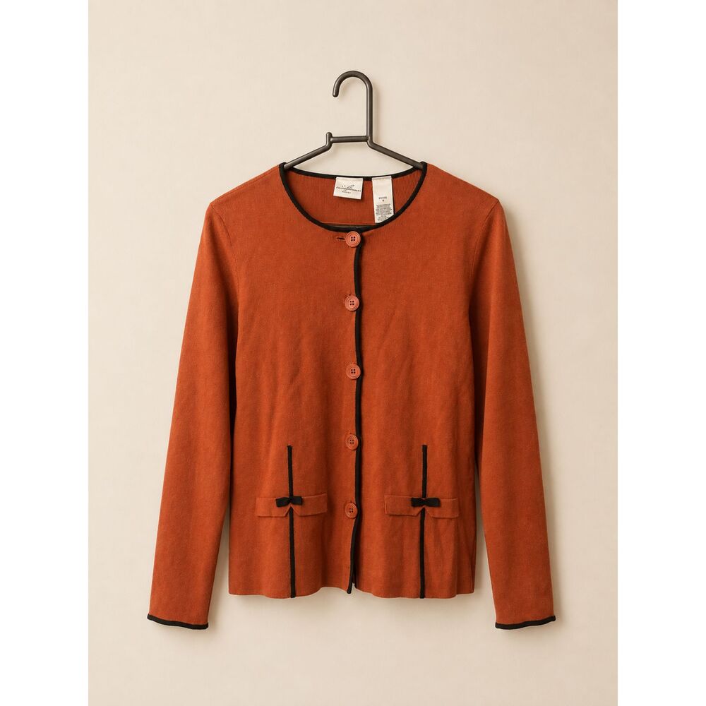 Emma James Petite Rust Orange Cardigan | Size M